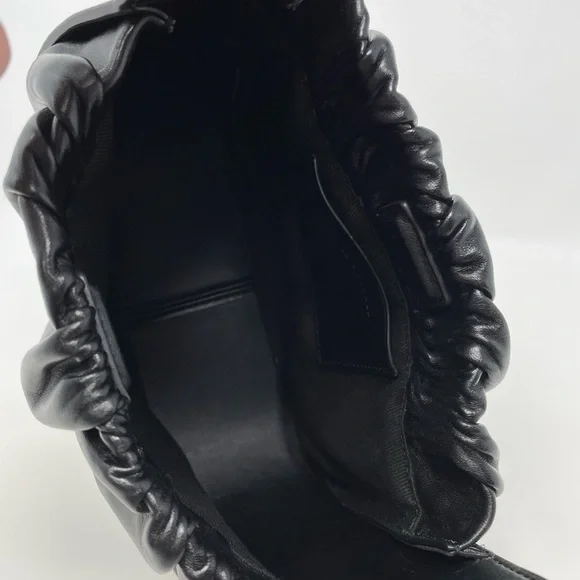 EUC Loeffler Randall Aris Gathered Ruched Petite Shoulder Bag Black Leather - Picture 11 of 15